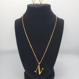 Initial Necklace for Women - Gold Stainless Steel